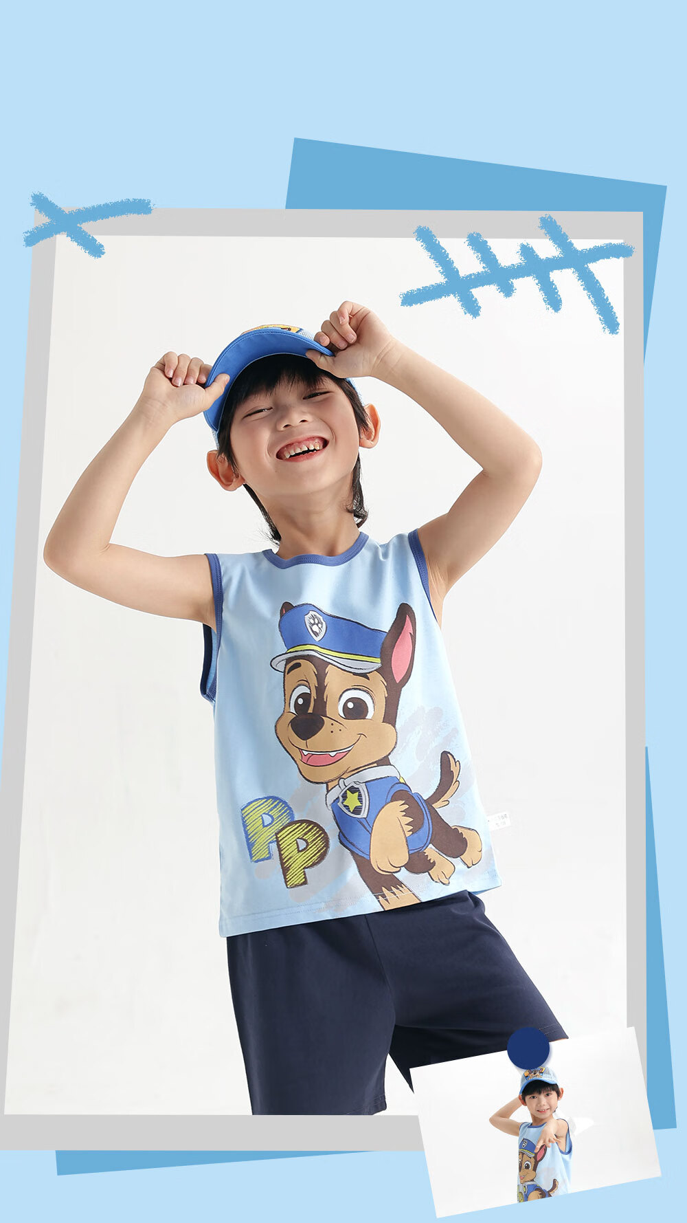 PAW PATROL Children's Vest, Boys' Class A Cartoon Undershirt, Summer Breathable Baby Sleeveless T-Shirt, PA1916P2, Size 110 4