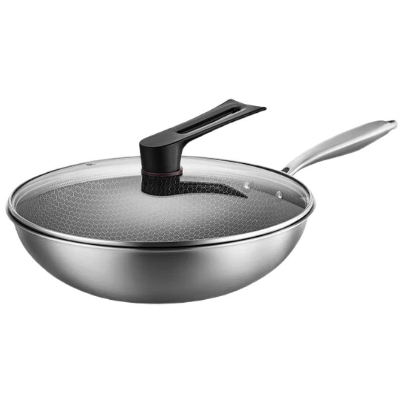 JD Original Wok, Honeycomb Non-Stick Frying Pan, Compatible with Induction Cooker [Healthy Ceramic, Zero Fluorine] 32cm