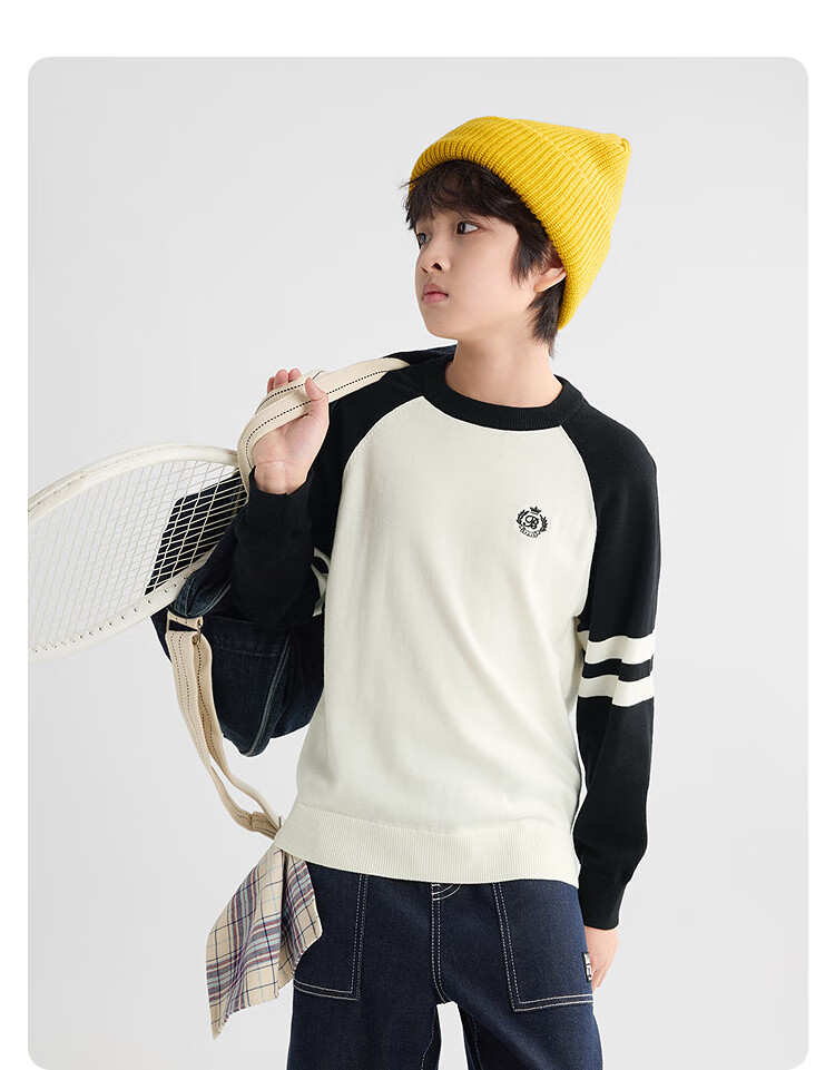 BALABALA balaOne Kids Sweater Boys 2025 Spring Autumn Girls Pullover Parent-Child Style 208325103202 4