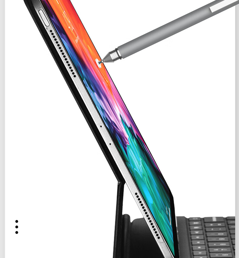 ESCASE iPad Capacitive Stylus Pen Mobile Touch Pen Fiber Touchscreen Tablet Drawing External Pen Clip Apple Huawei Android Microsoft Stylus TP-i14ProMax Deep Space Gray 3