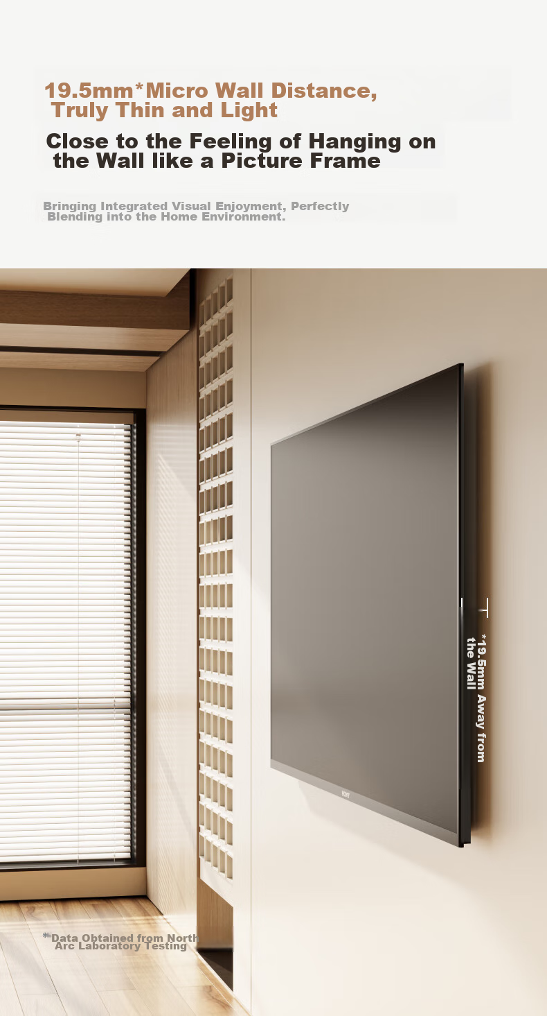 Brateck (43-85 Inch) Ultra-Thin TV Wall Mount, 65-Inch TV Bracket, 75-Inch TV Mount, Rotating And Extendable Wall Mount, TV Stand X58 3