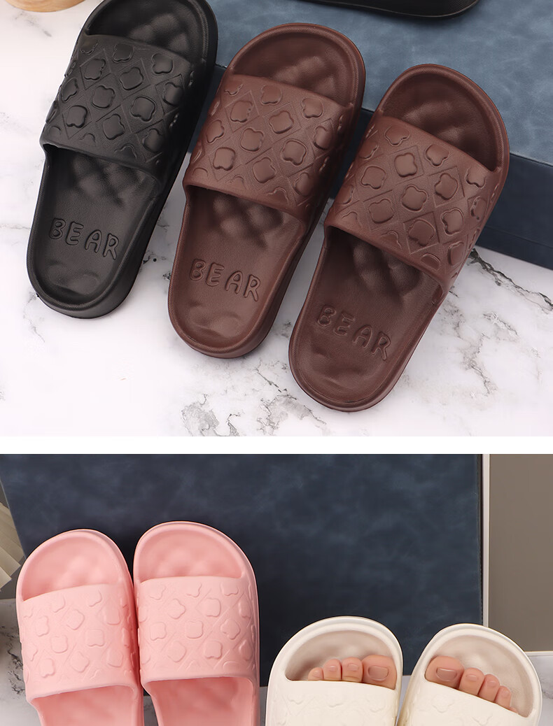 IQGD Slippers Sandals for Women, Floor Slippers with Soft Soles, Non-Slip Bathroom Home Slippers for Couples, 2456 White, Size 38-39 13