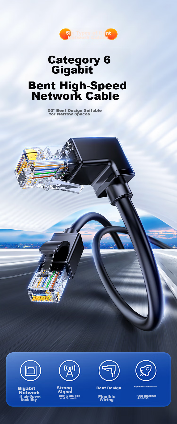 BIAZE Cat6 Ethernet Cable Straight-Through 1 Meter, Gigabit Network Connection Cable, Computer Broadband High-Speed Network Cable, Finished Network Patch Cord 3
