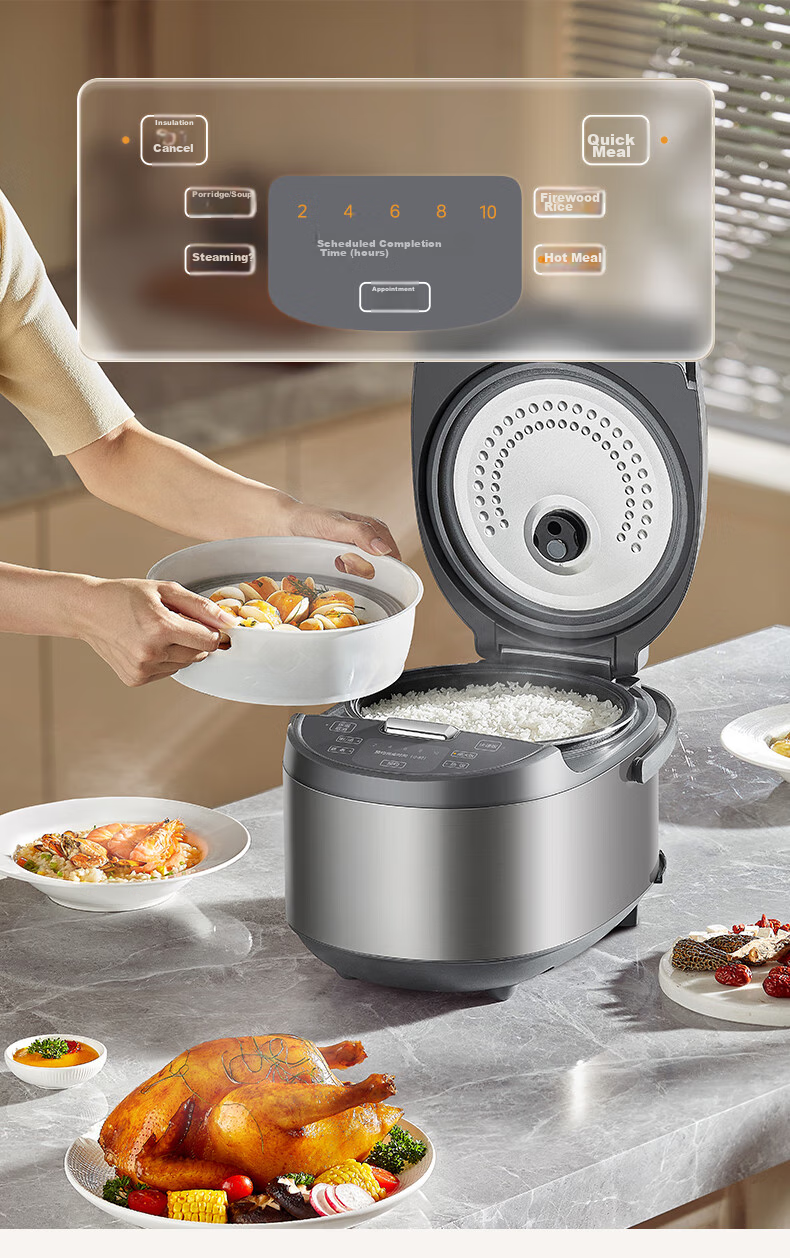 Midea Rice Cooker, 4L Capacity for Home Use, 1.5mm Round Inner Pot, 760W Butterfly-Shaped Intense Heat Plate, Metal Body, Rice Cooker MB-RE478 [ZMD Peace of Mind Series] 10