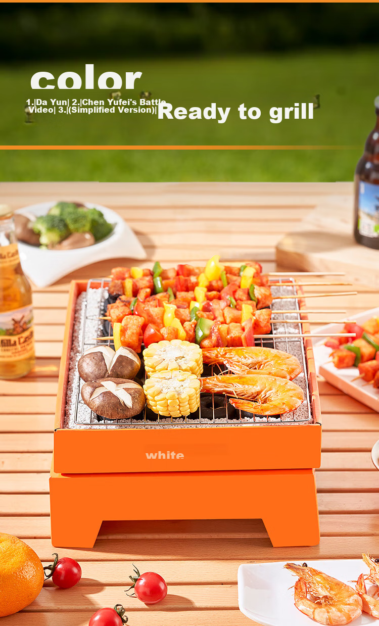 Suncojia Charcoal BBQ Grill Home Use Disposable Charcoal Skewer Grill Portable Outdoor Barbecue Grill 12