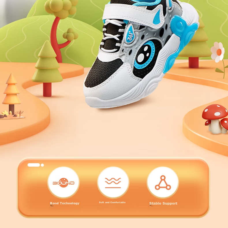 361° Children's Shoes, Kids' And Toddlers' Shoes for All Seasons, Boys And Girls, Bangtan Technology Lightweight Casual Shoes, Walking Shoes, Black Size 22 2
