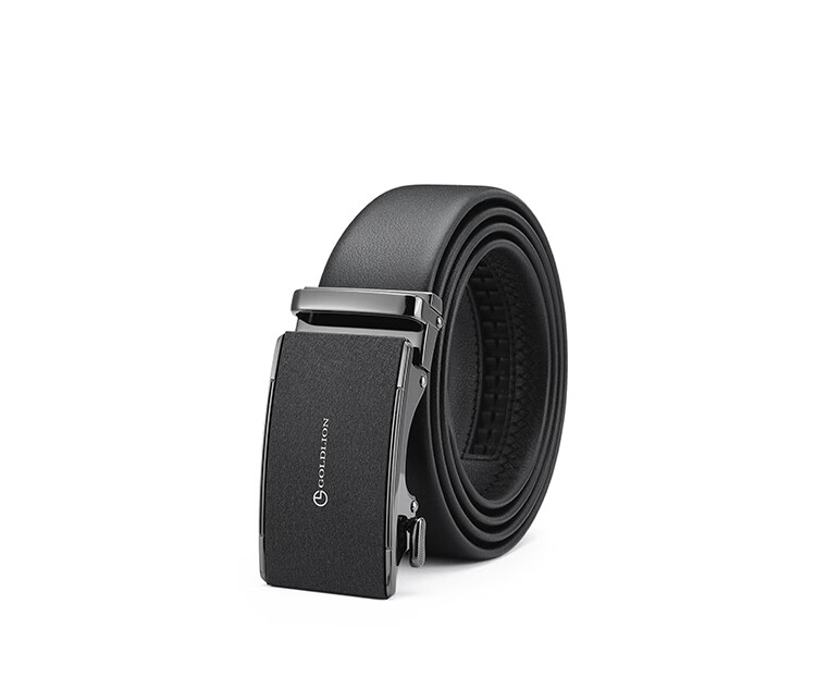 Goldlion Men's Leather Belt with Matte Automatic Buckle, Business Fashion Trouser Belt Gift Box, Birthday Present 16