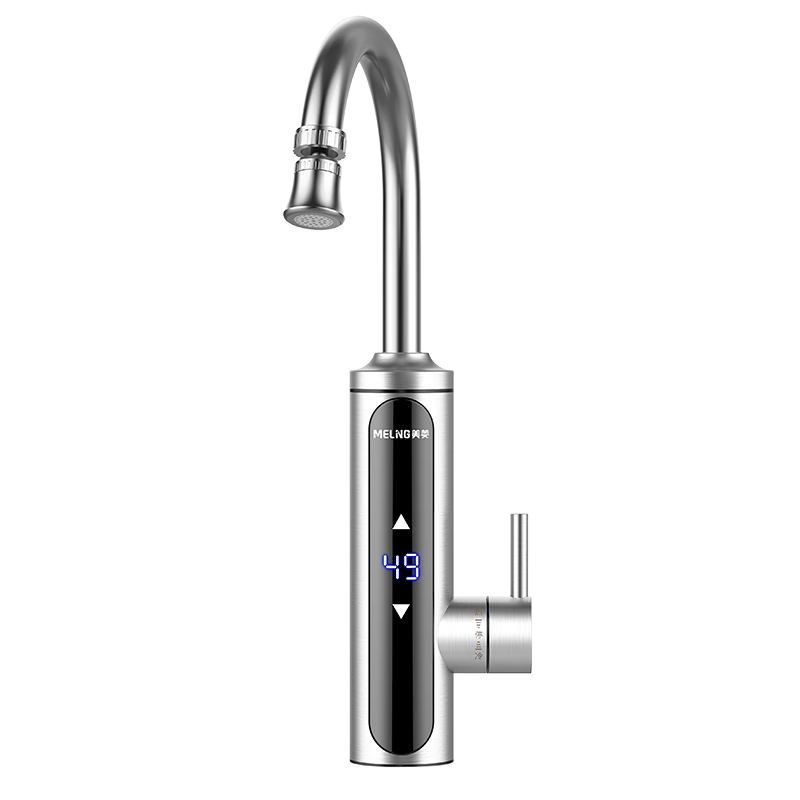 Meiling Electric Water Faucet, Bottom Water Inlet, Instant Hot Water Tap, Adjustable Temperature Electric Water Heater for Kitchen Home Use with Display Screen MF-D351