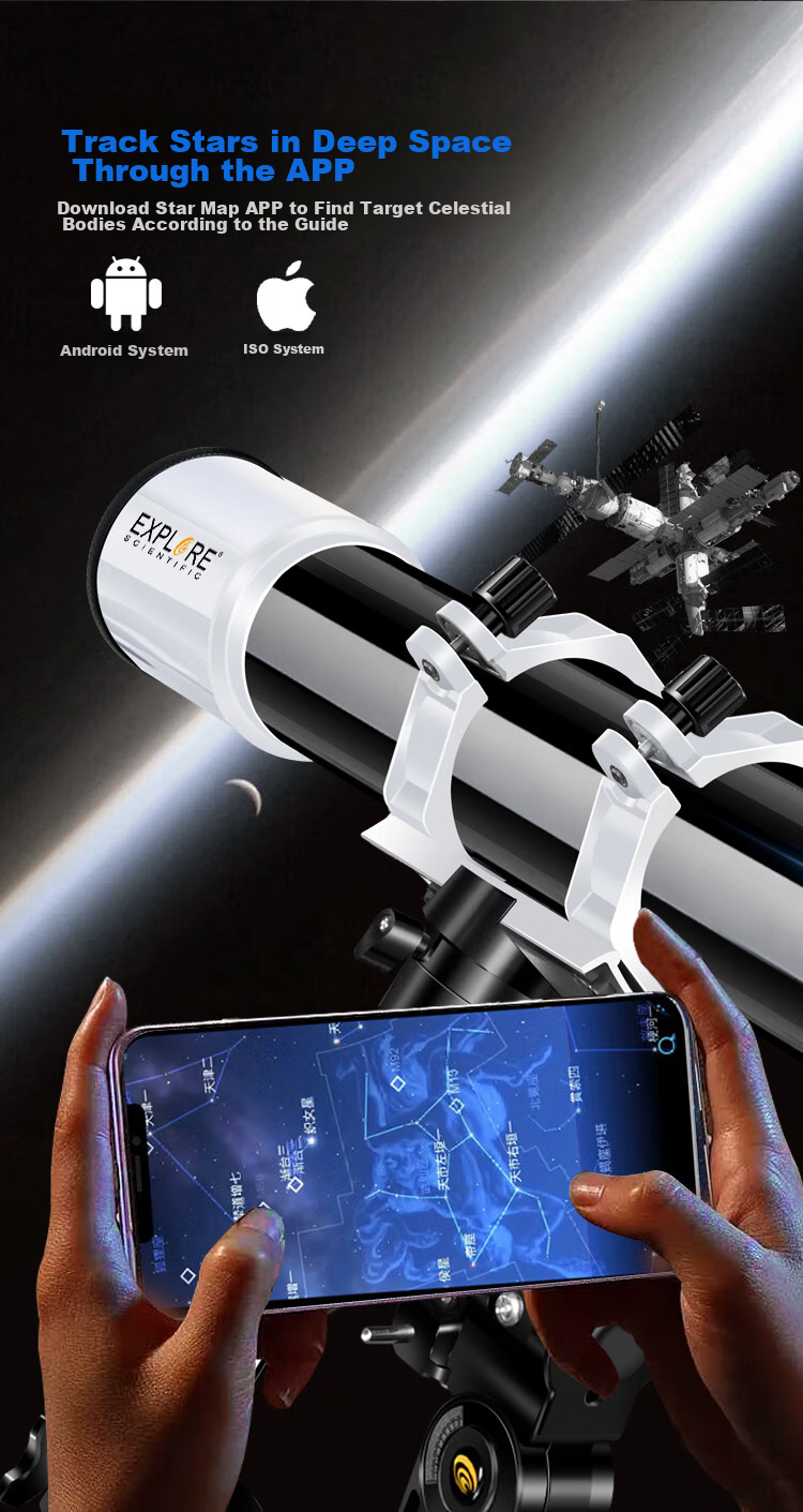 EXPLORE SCIENTIFIC 80EQ3 Astronomy Telescope Large Aperture Professional High-Definition High-Power Stargazing Kids Gift 20