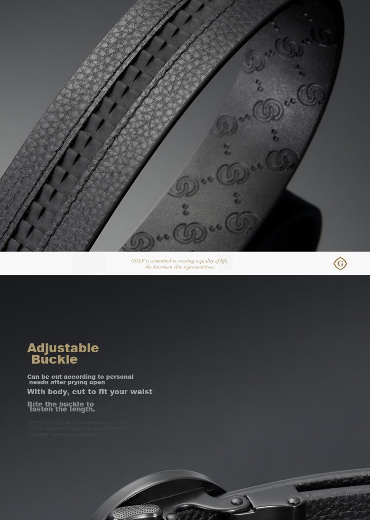 GOLF Men's Belt with Automatic Buckle, Double-Sided Cowhide Waistband, G-Buckle Letter Trouser Belt, Gift Box Packaging, Birthday Present for Boyfriend 13