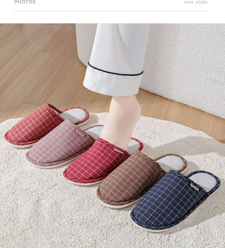 Huameijianbu Versatile Thick-Soled Couple Cotton Slippers for Indoor And Outdoor Use, Fleece-Lined Warm Cotton Slippers HM2258 Brown Size 44-45 15