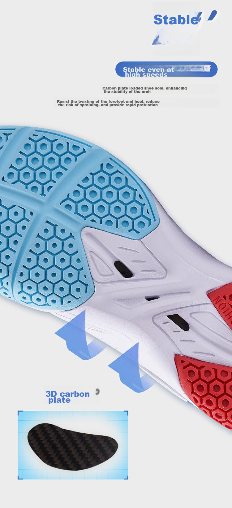 KUMPOO Badminton Shoes for Men And Women, Breathable, Lightweight, Shock-Absorbing, Anti-KH G15 White Blue Size 35 8