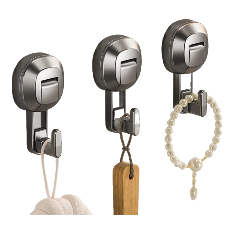 Shangmeide Suction Cup Hooks, No Drilling Required, Door-Back Adhesive Hooks, 3-Pack