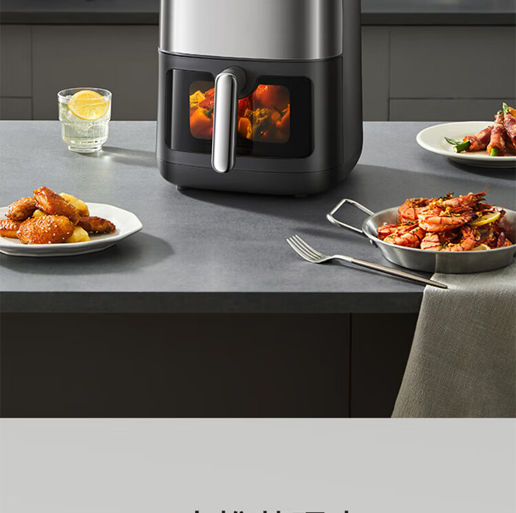 Joyoung Home Oil-Free Low-Fat French Fry Maker, 6.5L, No Flipping Required, Air Fryer with 3D Water-Filling Compartment, KL65-V576 8