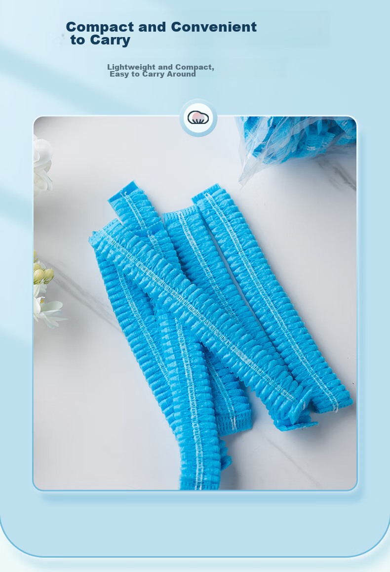 Gongpinxing Disposable Head Cover, Dust-Free Cap Cover, Strip-Shaped Cap Isolation Cap, Blue, 100 Pieces Per Pack 5