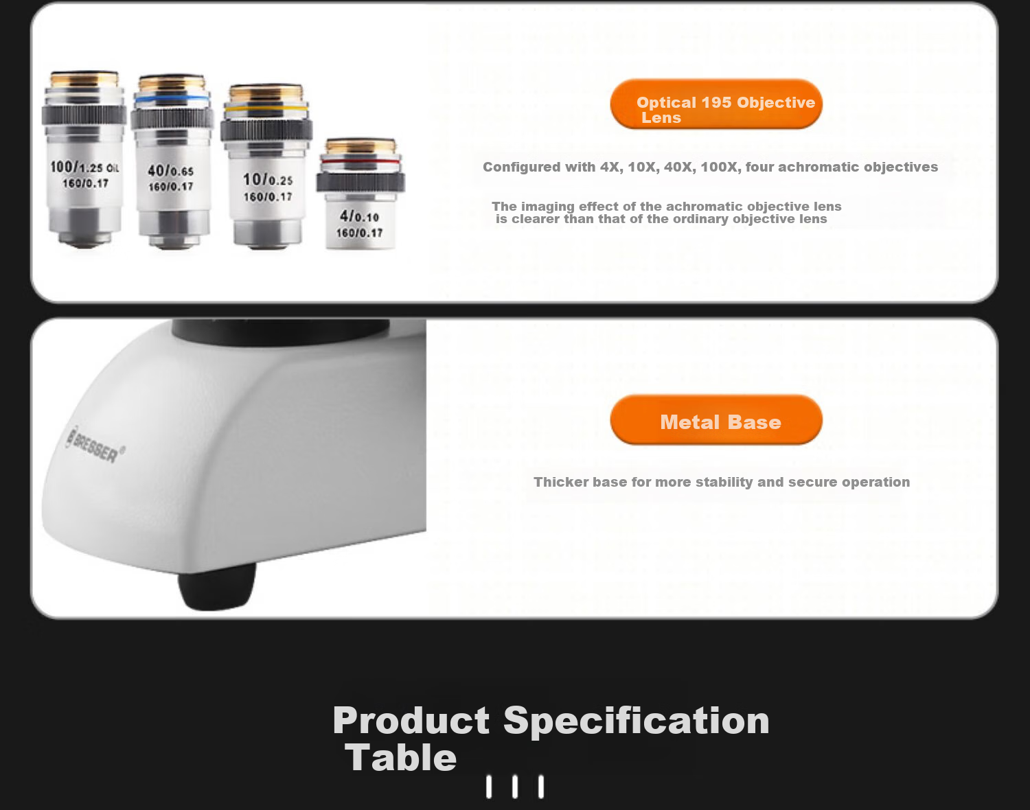 Bresser Professional Biological Optics Microscope, High Magnification 1600x, Medical Beauty Mite Detection, Fish Disease And Bacterial Observation, Binocular 16