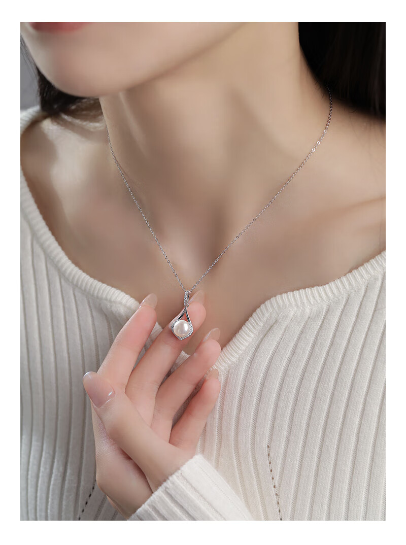 MANHE S925 Silver Freshwater Pearl Necklace for Women, 2026 New Light Luxury High-End Birthday Gift for Mom Or Girlfriend 21