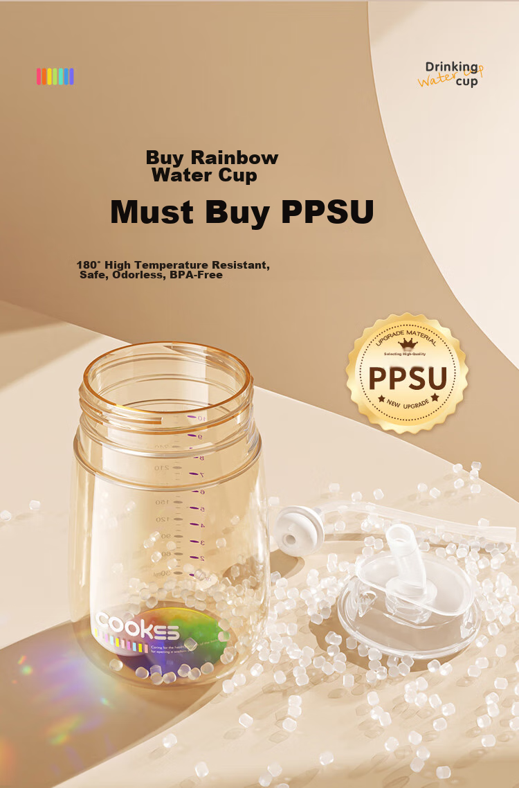 COOKSS Baby Sippy Cup with Straw, Bottle for Infants And Toddlers, 6 Months to 3 Years Old Children's Large Capacity Water Cup And Bottle, PPSU Material 9