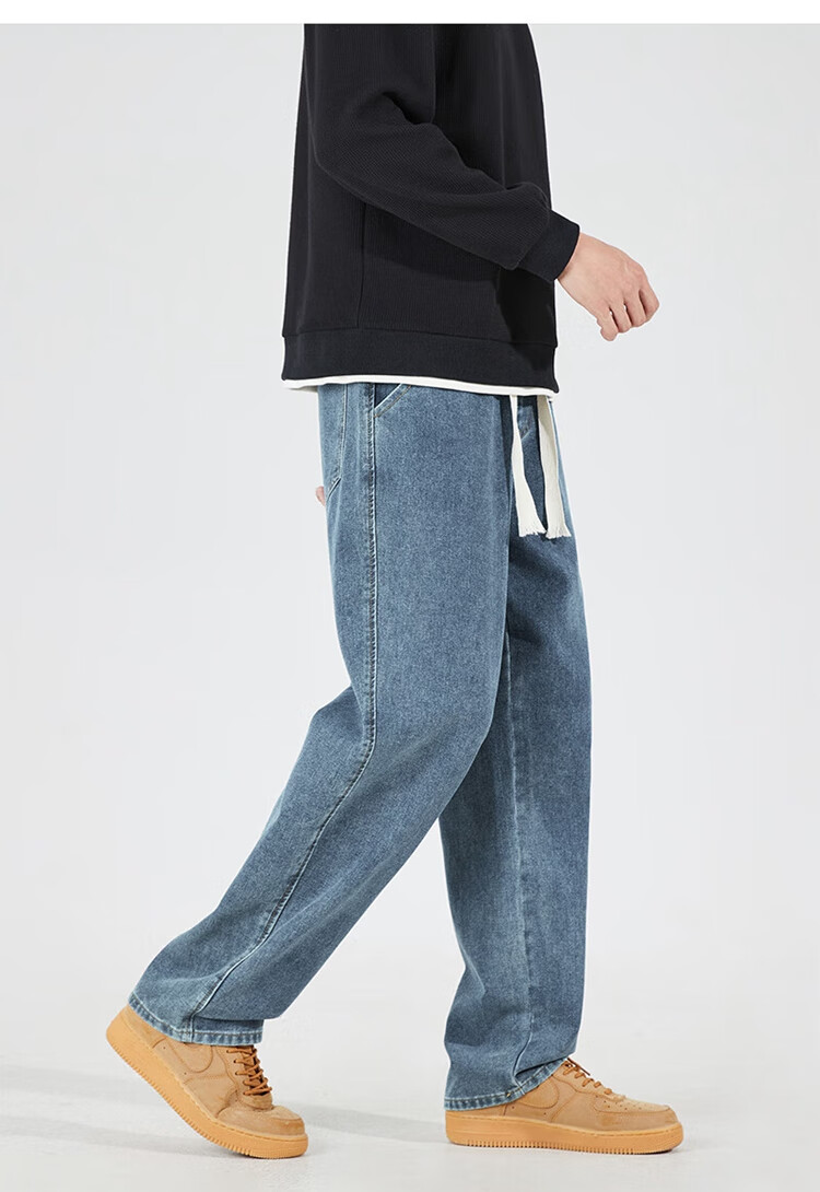TonLion 2026 Spring And Autumn New Men's Jeans, Loose Straight-Leg Pants, Retro American-Style Trendy Brand Versatile Long Trousers 9