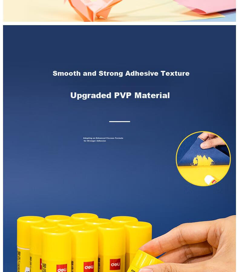 Deli 20g High-Adhesion PVP Solid Glue Stick, Formaldehyde-Free Quick-Drying Durable Adhesive, Strong Bonding, Student Back-To Stationery 12-Pack, Office Supplies, P07092 7