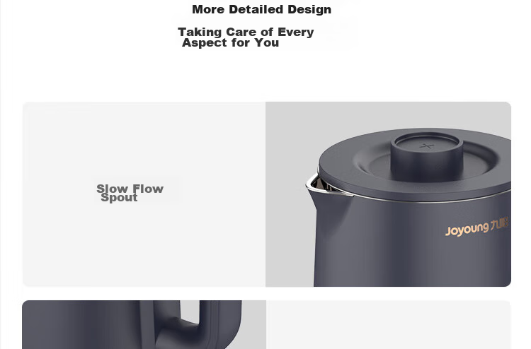 Joyoung Electric Kettle, 1.7L Capacity, Seamless Inner Pot, Double-Layer Temperature Lock, Anti-Scalding Design, for Home Use, Model K17FD-W6310 16