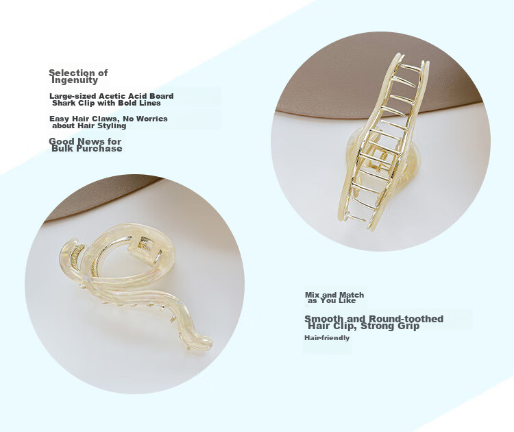 CHIMERA Simple Acetate Board Shark Clip High-End Hairpin Hair Claw Clip for Back of Head, Bun Maker, Women's Mid-Autumn Festival Gift 39