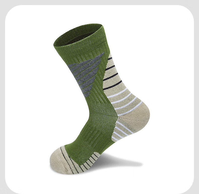 TFO 5th Generation Hiking Socks Breathable Sports Mountaineering Outdoor Running Socks C2202471 Men's Military Green M 4