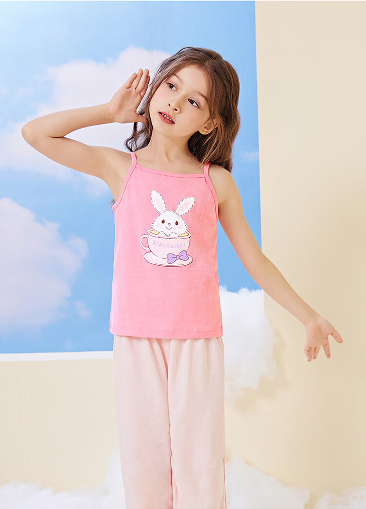 Dingguagua Girls' Cotton Vest, Class A Children's Underwear, Inner Wear Undershirt, Girls' Camisole Undershirt, 6416 150 14