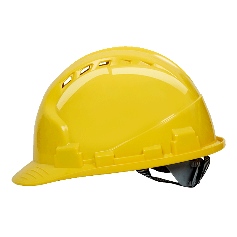 Dunshou Three-Rib Safety Helmet, Breathable, National Standard Anti-Smashing Industrial Helmet, Construction Site Building Work Yellow