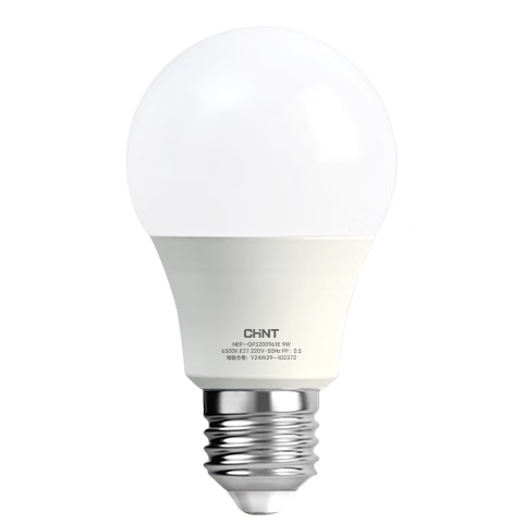 CHNT LED Bulb, Energy-Saving Lamp, E27 Screw Base, for Home And Commercial Use, High-Power Light Source, 7W Cool White Light, Cylindrical Bulb, Pack of 5, Standard Versio