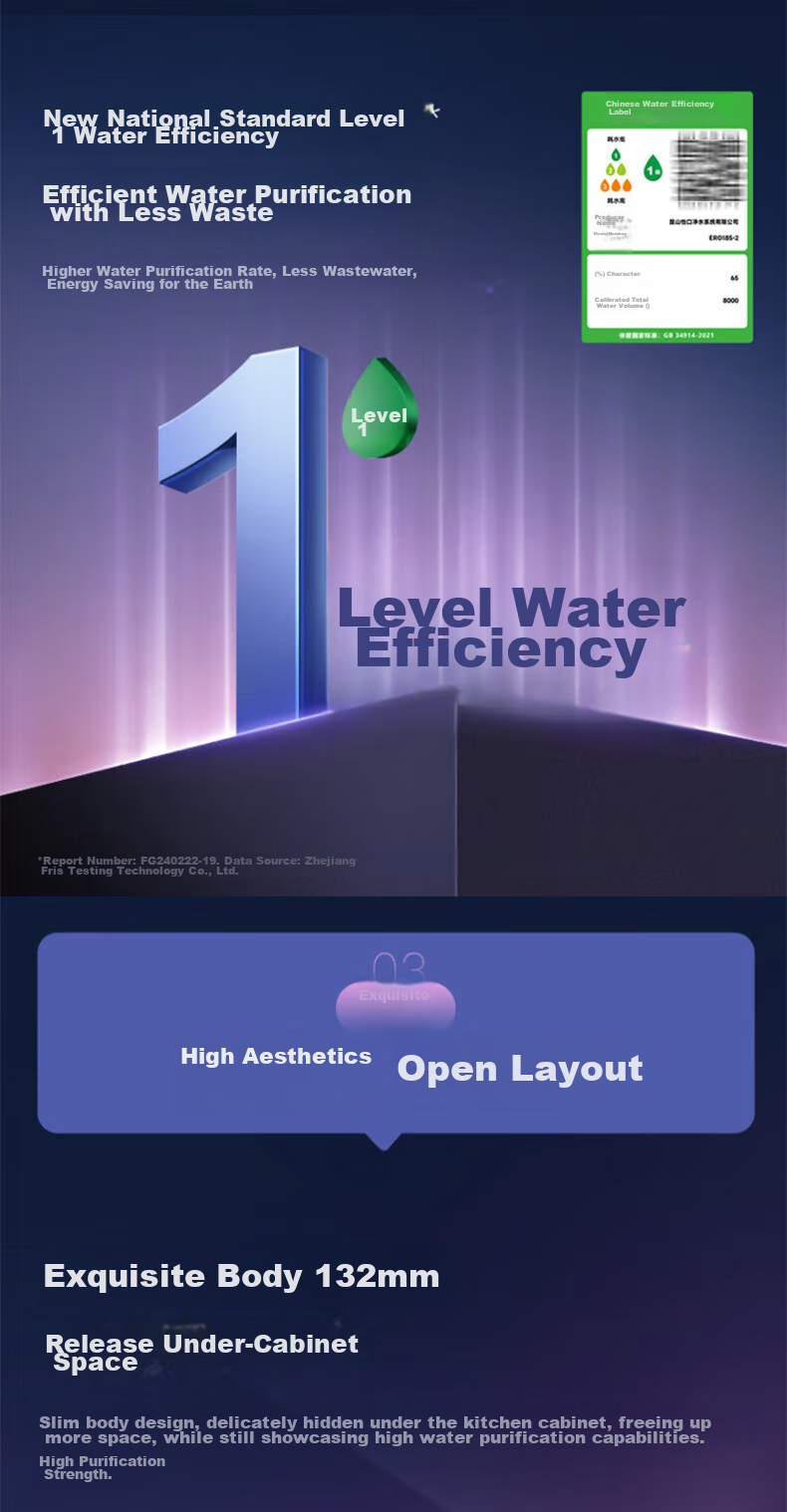 ECOWATER Water Purifier, Mercury PRO Under-Sink Home Direct Drinking 1000G Water Purification System, Long-Lasting RO Reverse Osmosis Smart Display, Zero Stagnant Water, Baby-Friendly High-Quality Sterilizing Household Appliance with Subsidy ERO185-2 5