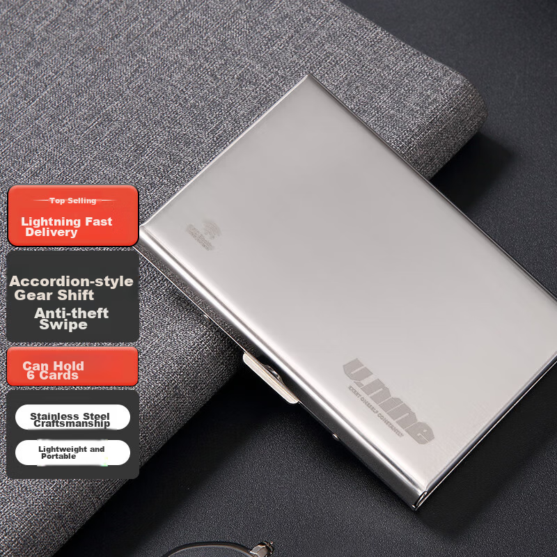 V.NINE Card Holder, Anti-Theft Wallet, Anti-Magnetic Money Clip, Business Card Holder, Small Card Case, Birthday Gift for Boyfriend Or Husband