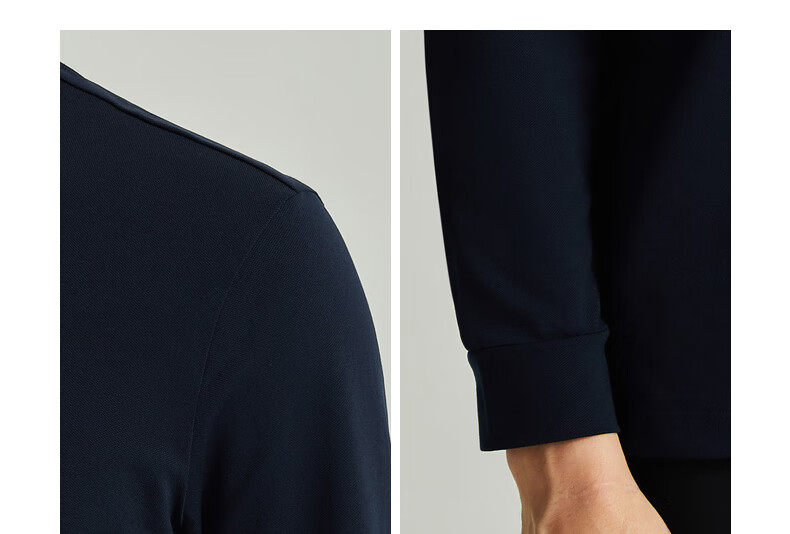 Shachi (SATCHI) Brushed Light-Absorbing Heat-Generating Constant Temperature Color-Block Lapel Business Men's Long-Sleeve T-Shirt Polo Shirt Men's Clothing Autumn Winter Dark Blue Size 46 13