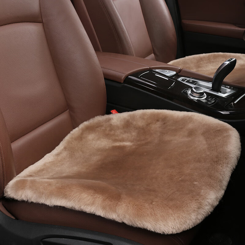 Dijialun Australian Wool Car Seat Cushion, Winter Plush Seat Cover, Sheepskin Integrated Sofa Chair Pad, Car-Mounted Seat Cushio