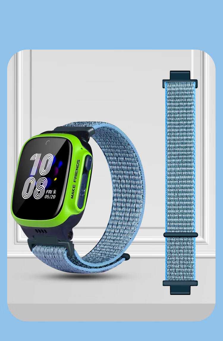 Freeson Nylon Braided Watch Strap Compatible with Xiaotiancai Children's Smartwatch Z10, Z9/Q2A/D3 And Other Z Series/Q/D/Y Series Smartwatches [Screw Rod And Nut Set] Blue 10
