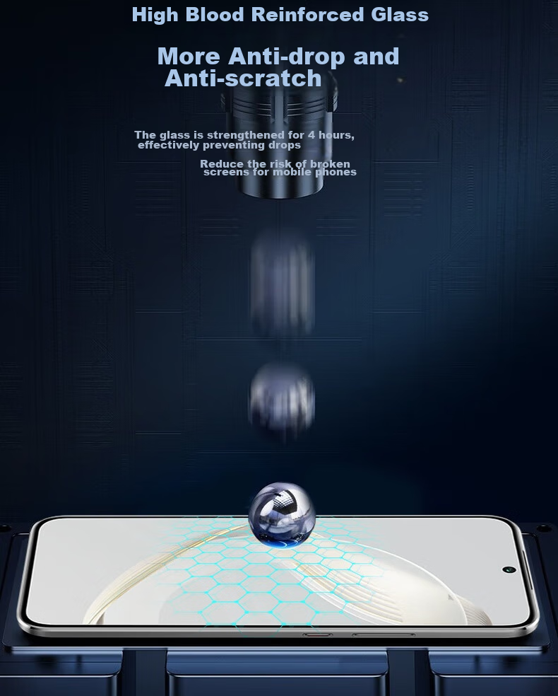 ESCASE Tempered Glass Screen Protector for Huawei Nova 14 Pro, Full Coverage High Definition Protective Film, Shatterproof, Fingerprint-Resistant, Easy to Apply, Wear-Resistant, High Aluminum Content Glass Film 11