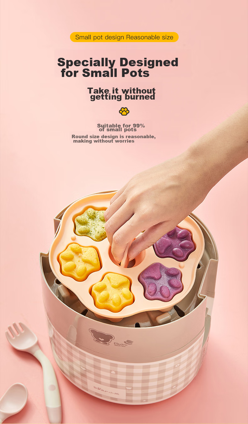 COOKSS Baby Food Tools Set: Silicone Soup Ladle, Spatula, Food Tongs, Steamed Cake Mold, Egg Beater 6