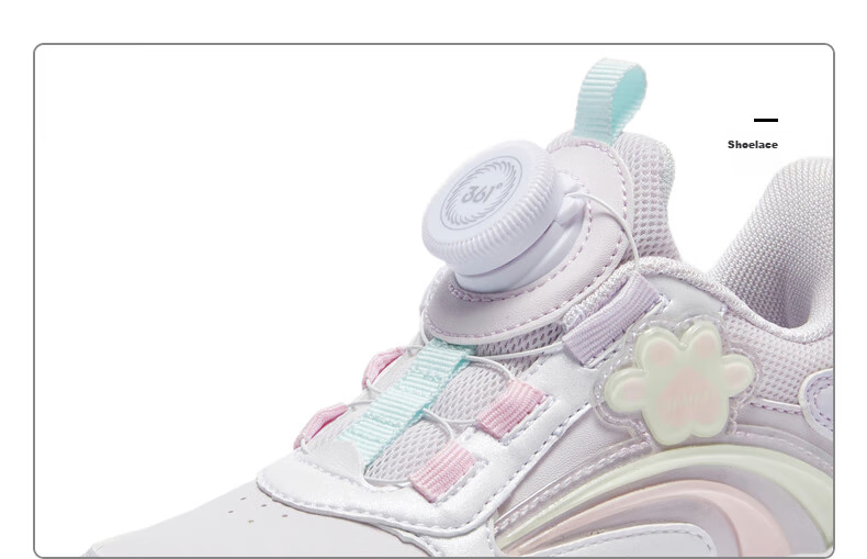 361° Children's Shoes, Kids' Sports Shoes, Winter Girls' Lightweight Leather Casual Shoes with Rotary Buckle, Blue, Size 32 60