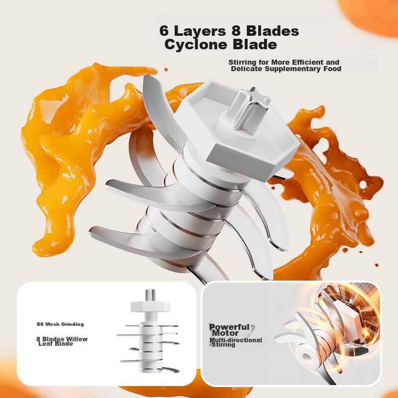 Taoqibaby Baby Food Processor, Small Multifunctional Meat Grinder, Baby Food Preparation Tool, Fruit And Vegetable Puree Maker