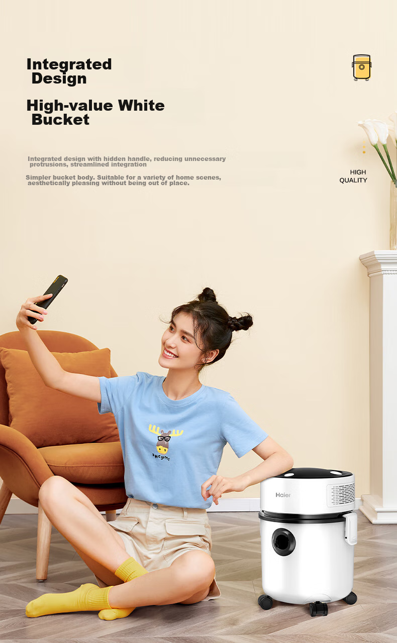Haier Canister Vacuum Cleaner, Powerful Suction for Home Use, High-Power Dust Removal Machine, Wet And Dry Multi-Use, One-Button Cord Rewind, Dust Cleaning HZ-T810W [Genuine Gift] 3