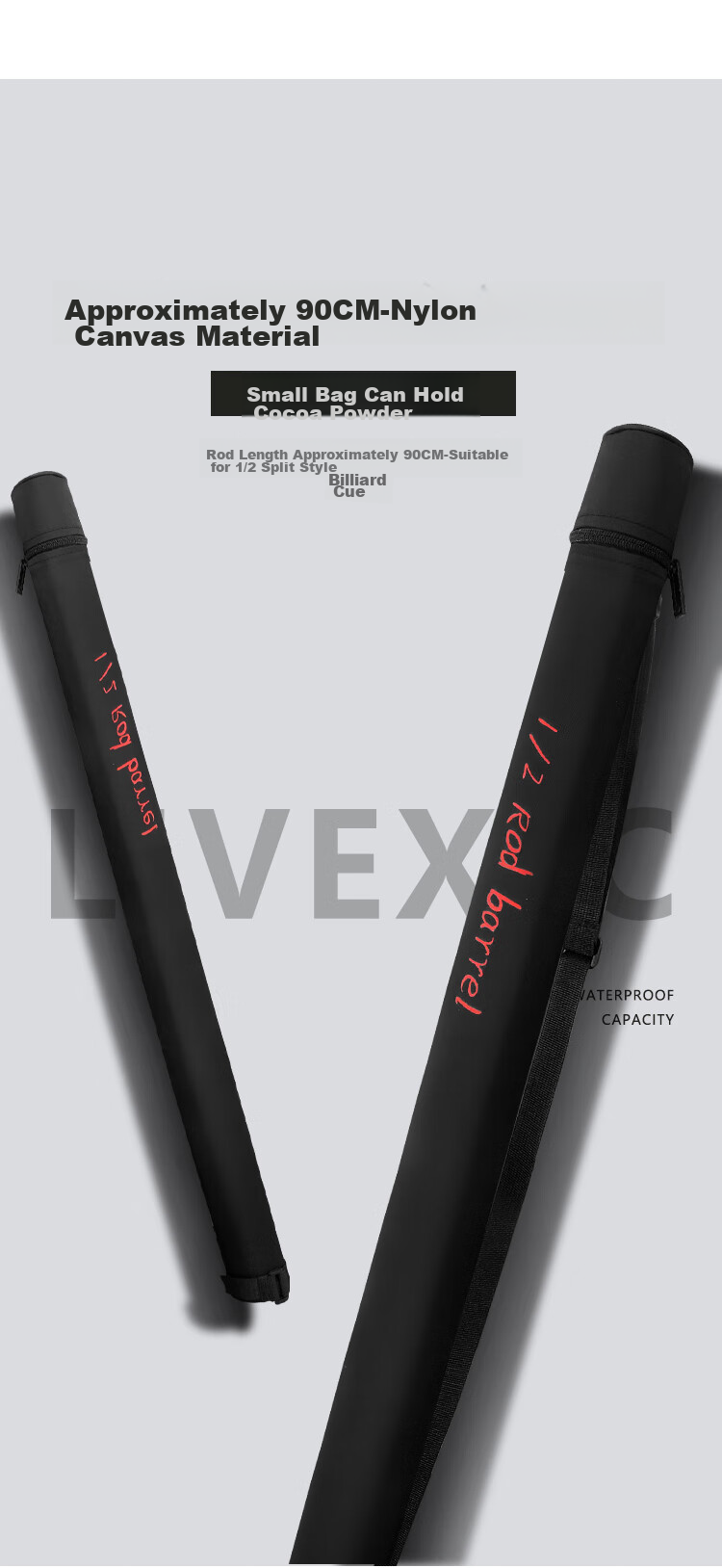 LIVEX Pool Cue Tube, Billiard Cue Storage, Billiard Accessories, Black Eight Snooker Nine-Ball Cue Case Strap, GT02 4