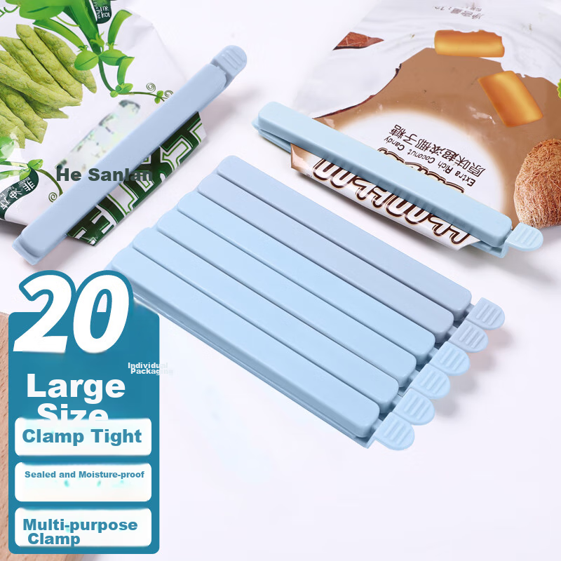 Meilixin Food Sealing Clips, Kitchen Sealing Clips, Snack Bag Clips, Moisture-Proof Clips, Large Size, 20 Pieces Per Pack