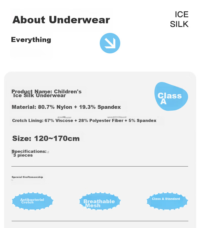 LangSha Children's Underwear, Boys' Boxer Briefs, Summer Ice Silk Thin Style, Youth Four-Corner Mesh Antibacterial Seamless Underpants, Size 165 14