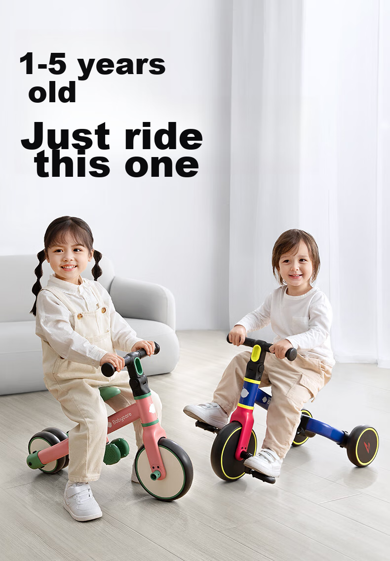 Babycare Children's Tricycle, Baby Balance Bike, Multifunctional Two-In Learning And Gliding Bike for Ages 1-5, Luola Red 1