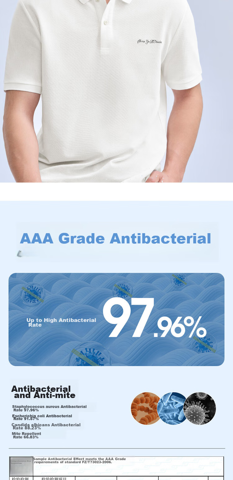 Giordano Comfortable Antibacterial Polo Shirt for Men, High-Tech Ice Oxygen Cooling Embroidered Collar Short-Sleeve Top 01014381 6