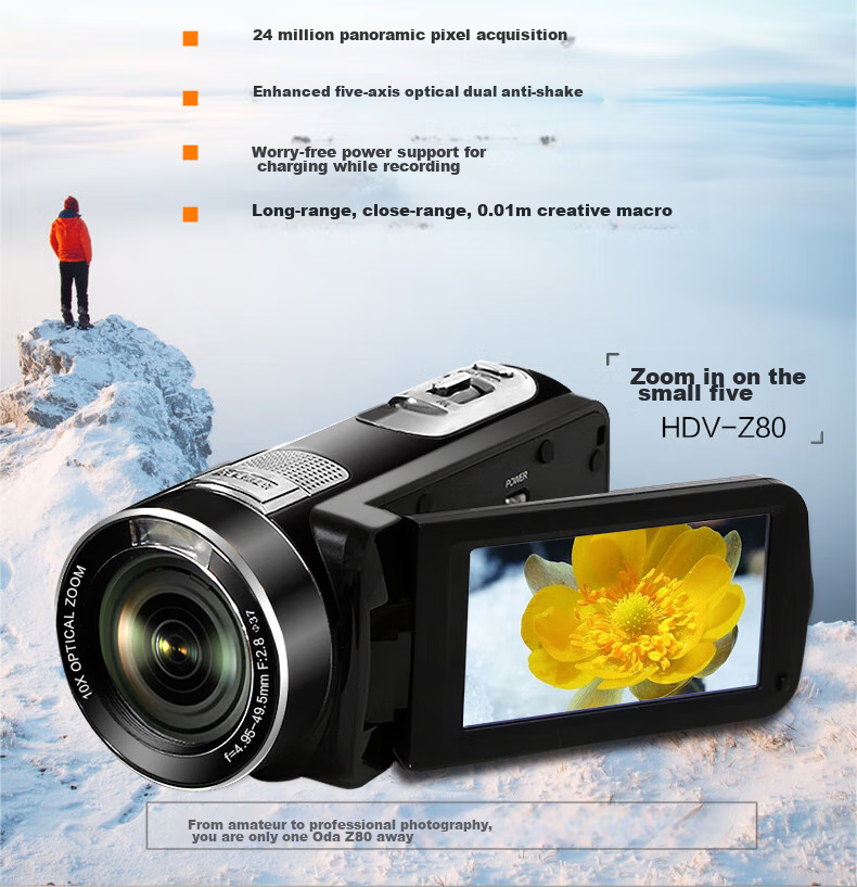 ORDRO [2026 Major Upgrade] Z20 4K HD Digital Camera Handheld DV Recorder Portable Professional All-In Camera for Home, Travel, Meetings, TikTok Short Videos 6
