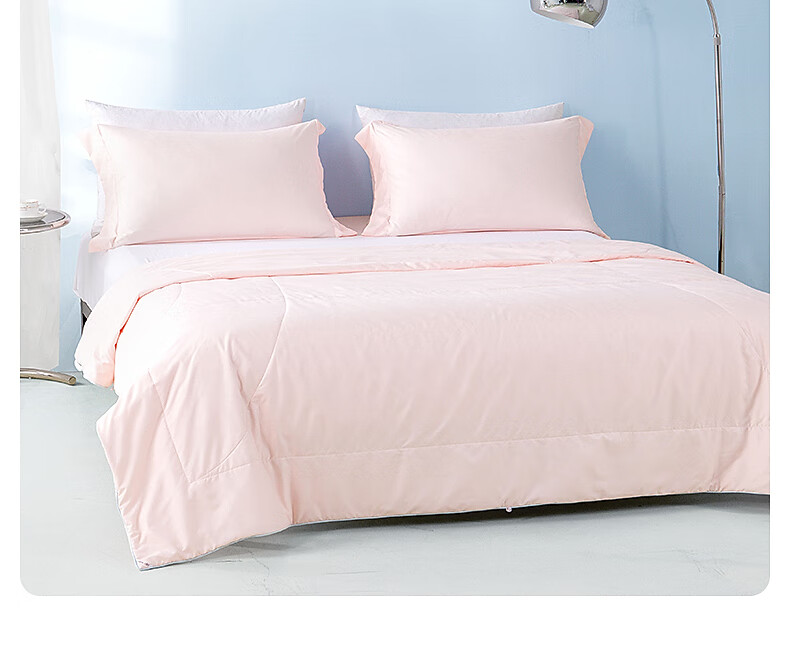 Shuixingjiafang Quilt, Air Conditioning Blanket, Summer Cool Quilt, Class A, Seven-Hole Fiber, Double Bed Summer Quilt, Approximately 3.6 Jin, 220*240cm, Pink 15