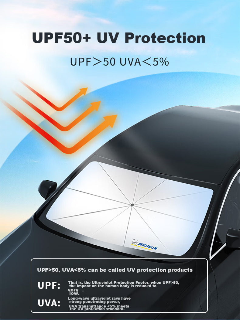MICHELIN Car Sunshade, Front Windshield Sun Visor, UV Protection, Heat Insulation, Universal Fit for Li Auto I9 4