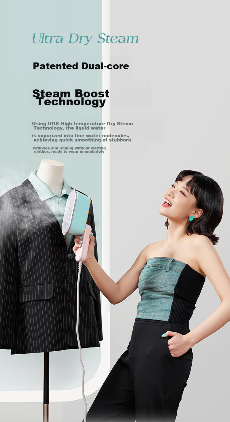 DAEWOO [Travel Portable] Handheld Garment Steamer, Home Ironing Machine, Steam Iron, Travel Portable Small Sterilizing Ironing Machine HI-029PRO Macaro 14