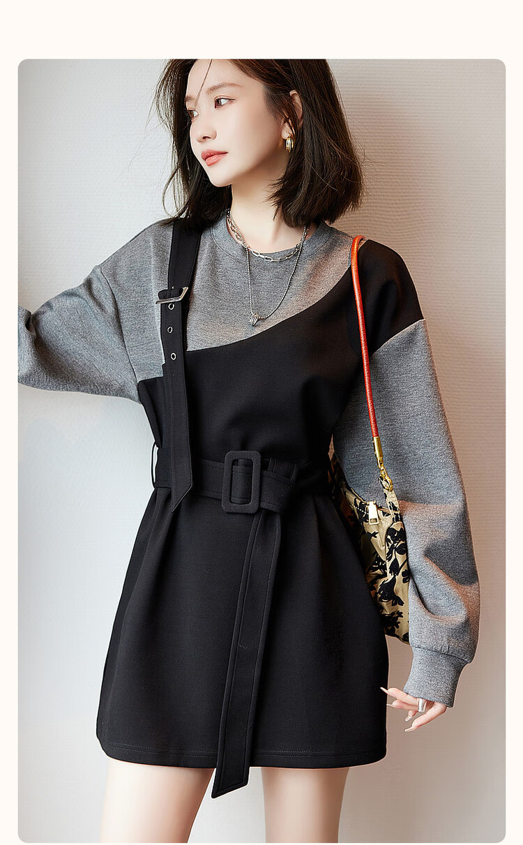 Dme Modern Colorblock Sweatshirt Autumn Crewneck Casual Long Sleeve Straight Sweatshirt for Women 1